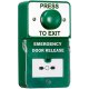 Emergency break switch with press to exit button